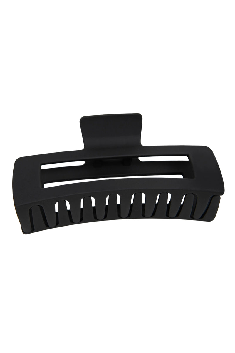 Matte Rectangle Large Hair Claw Clips - Black