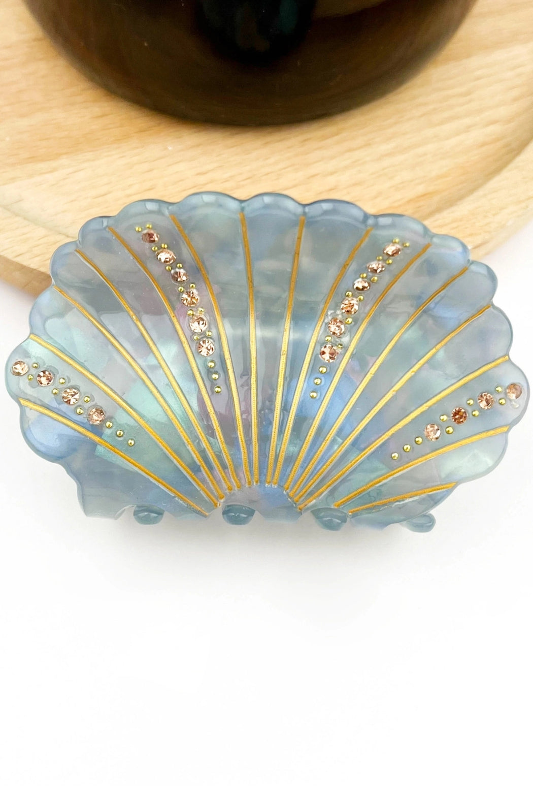Crystal Shell Claw Clip - Blue Gray – Queen of Hearts and Modern Love