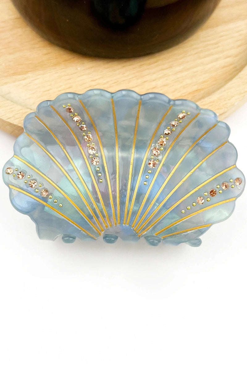 Crystal Shell Claw Clip - Blue Gray – Queen of Hearts and Modern Love