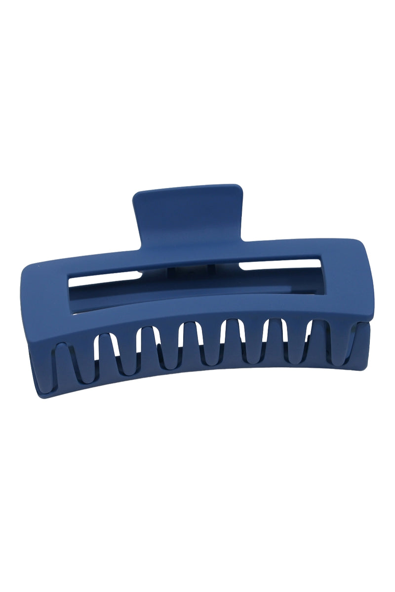 Matte Rectangle Large Hair Claw Clips - Dark Blue