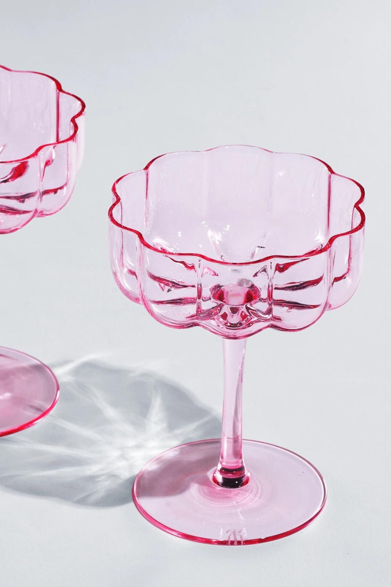 Flower Wave Coupe Glasses