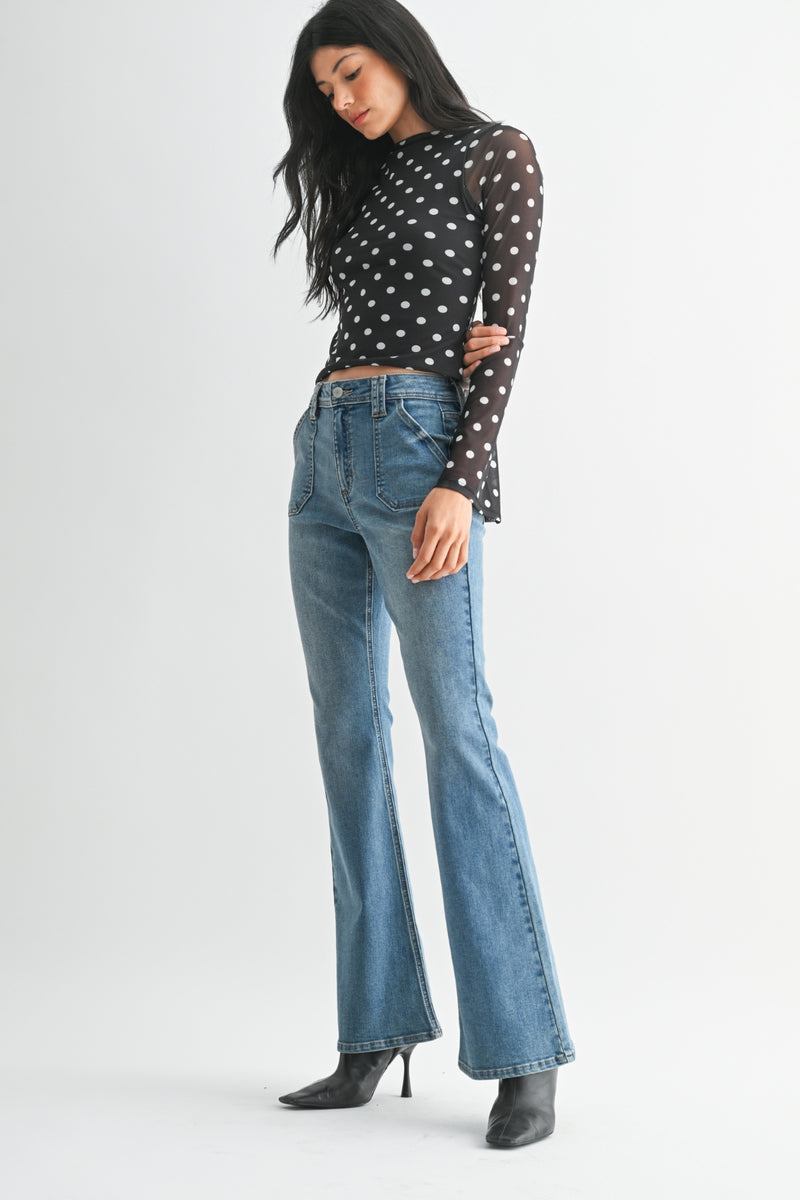 Just Black Denim Utility Slim Bootcut - Medium Denim