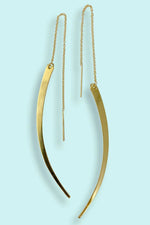 Gold Slice Threader Earrings