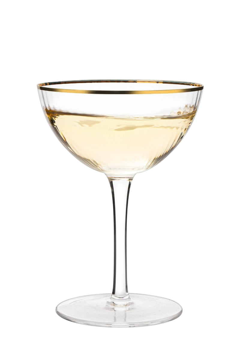 Gold Rim Champagne Coupe Glass