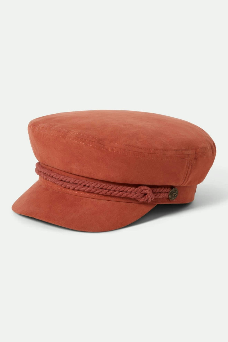 Brixton Fiddler Cap - Terracotta Brushed Satin