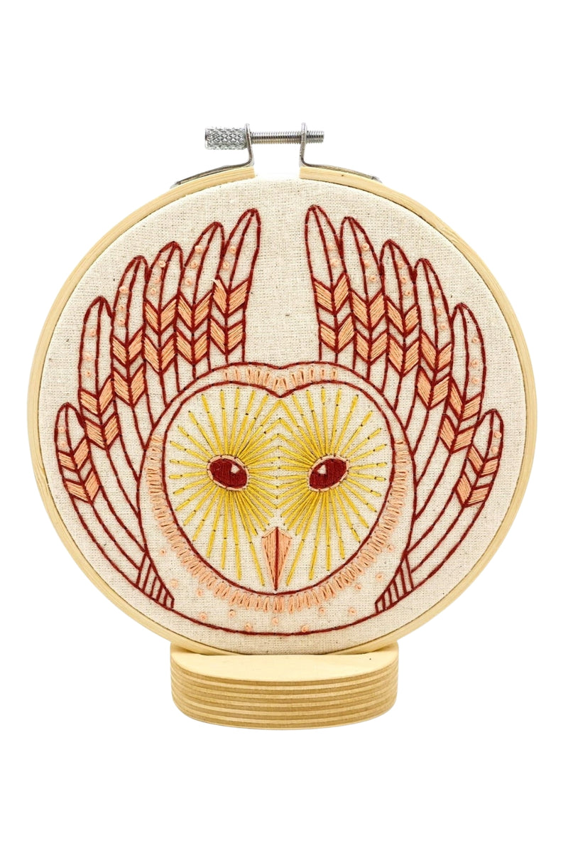 Hook, Line, and Tinker Embroidery Kit - Barn Owl