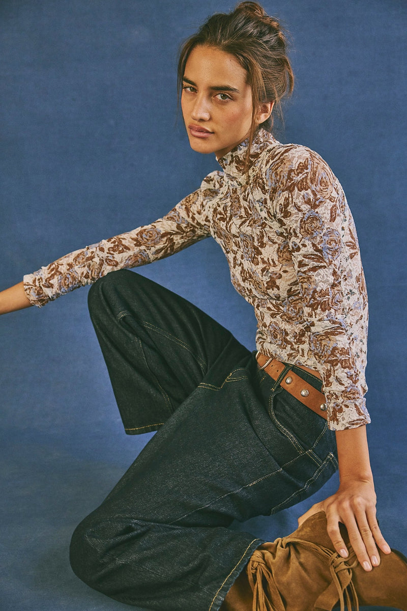 Free People Lyric Long Sleeve - Ivory Combo