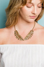 Golden Leafy Collar Necklace