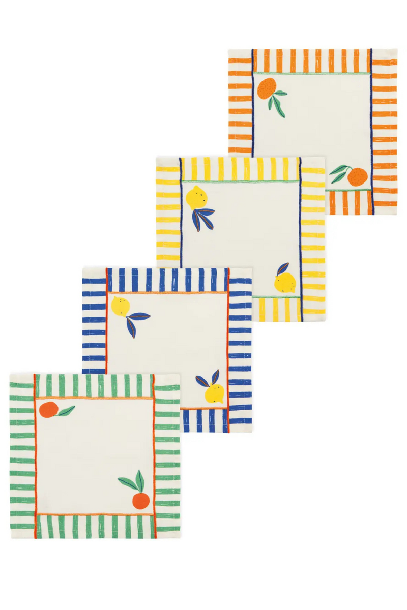 Napkins Set of 4 Assorted - Citrus Burst
