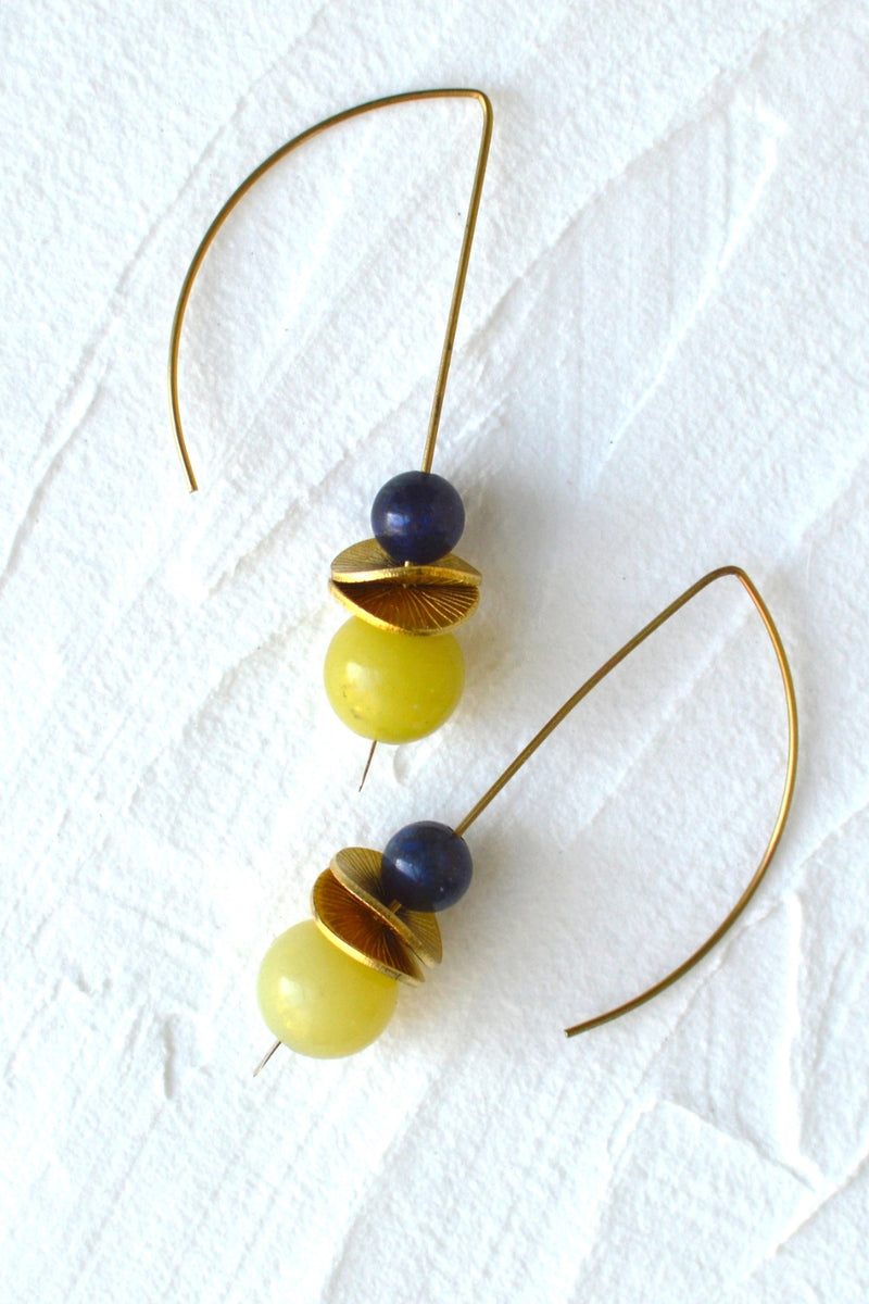 Bonita Drop Earrings Olive Jade