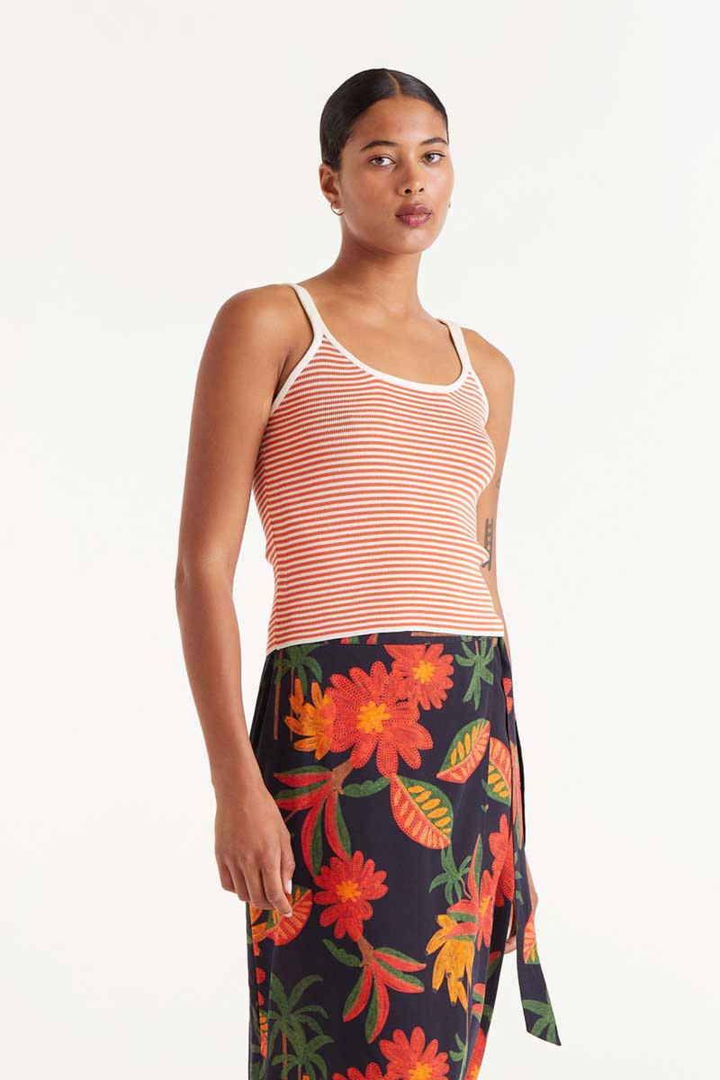 Coleta Tank Top Orange Stripe