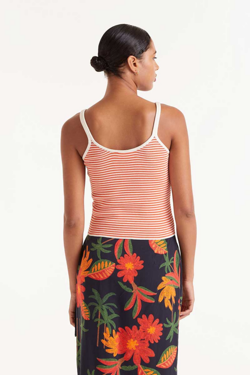 Coleta Tank Top Orange Stripe