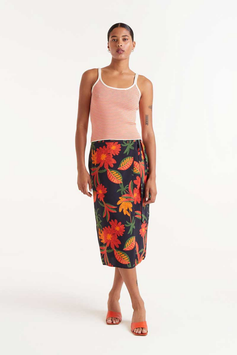 Coleta Tank Top Orange Stripe