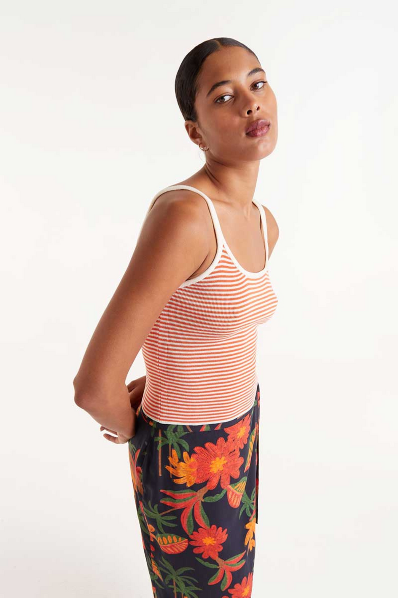 Coleta Tank Top Orange Stripe