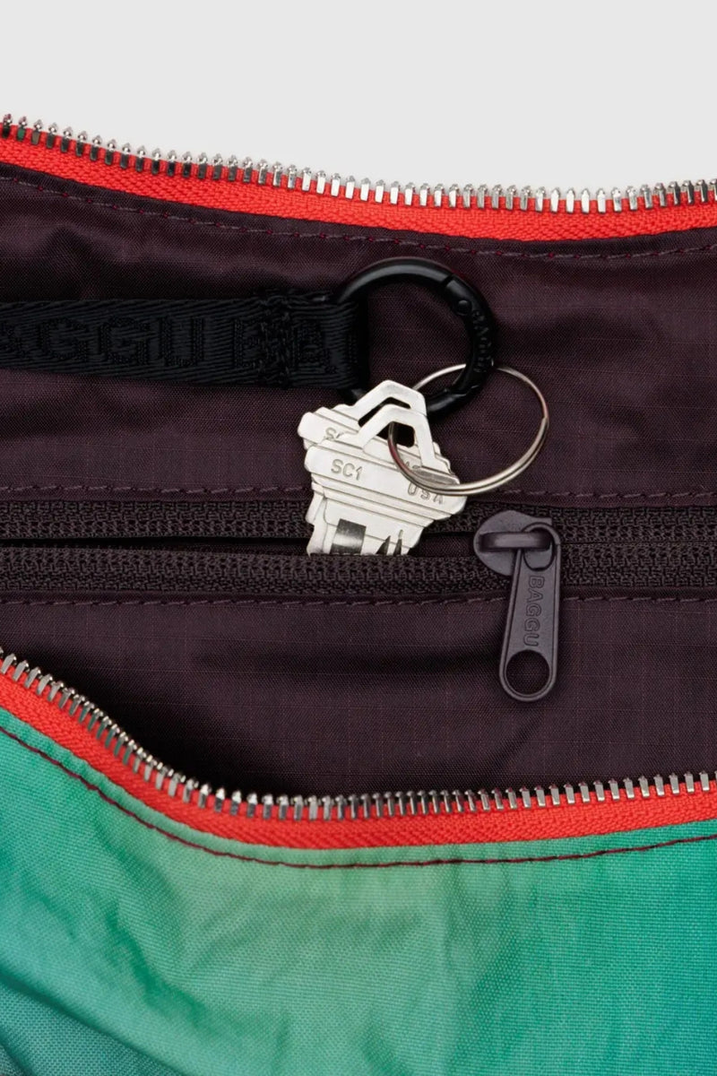 Medium Nylon Crescent Bag - Rain