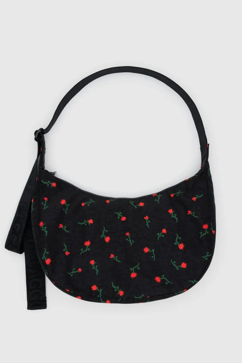 Medium Nylon Crescent Bag - Painted Wildflower