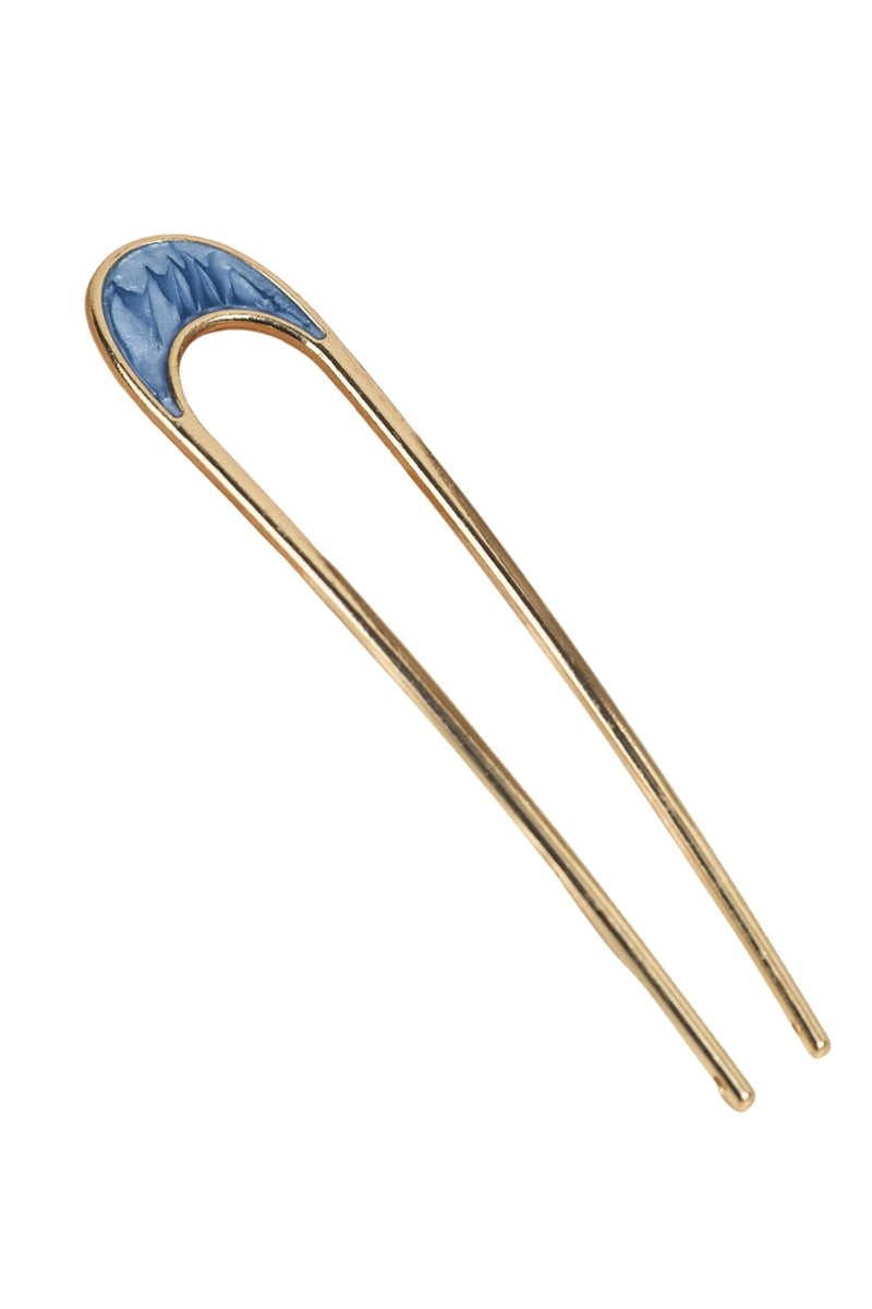 Simple Metal Plate Hairpin - Blue