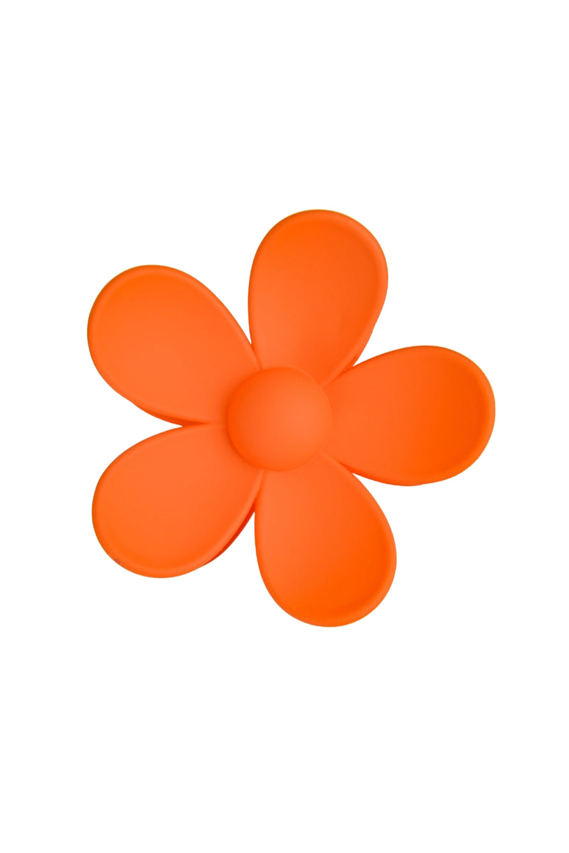 Cute Large Flower Hair Claw Clip - Orange