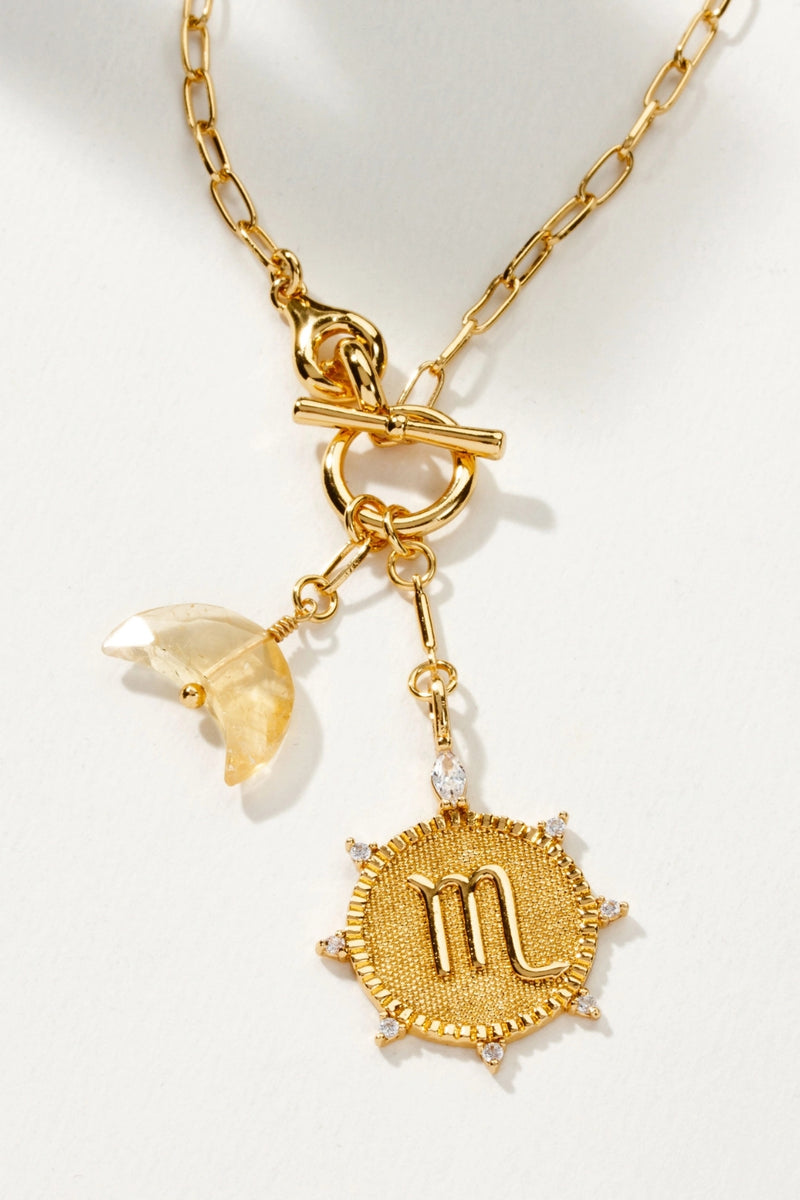Luna Norte Lunar Front Toggle Zodiac Necklace - Scorpio