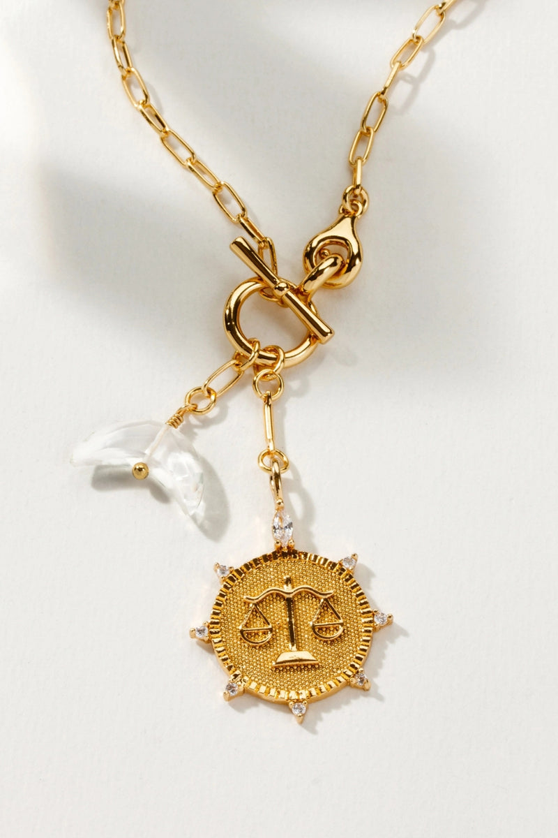 Luna Norte Lunar Front Toggle Zodiac Necklace - Libra