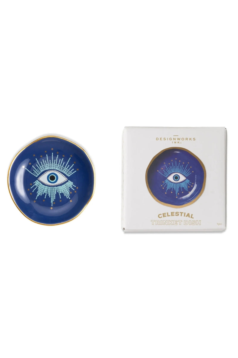 Designworks Inc Celestial Ceramic Trinket Dish - Starry Eyed