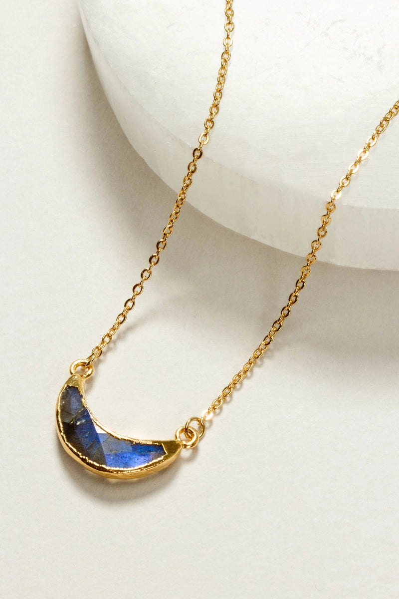 Luna Norte 14k Gold Plated Sterling Silver Eclipse Necklace - Labradorite