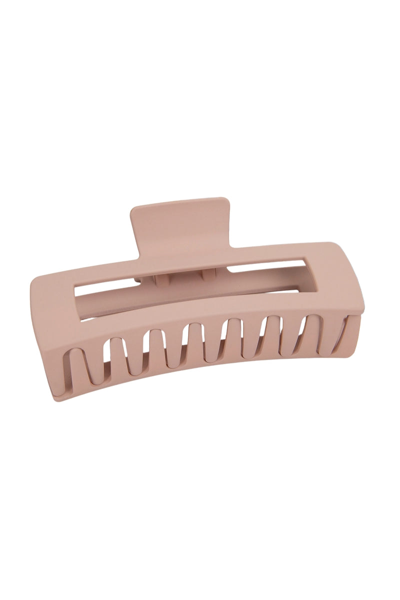 Matte Rectangle Large Hair Claw Clips Pink