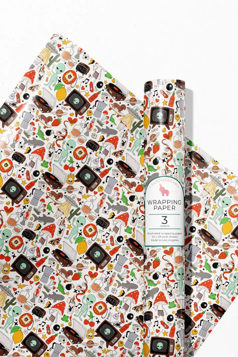 Illustrating Amy Gift Wrap Rolls - Retro Print