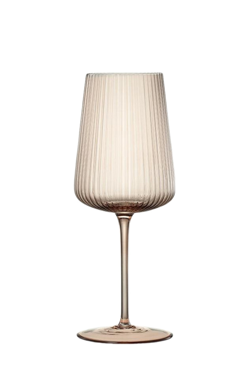 Ribbed Colored Wine Glass