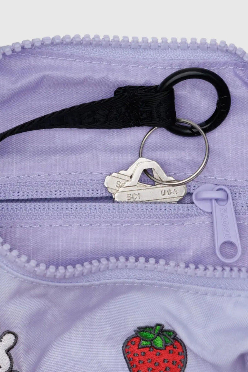Baggu Small Nylon Crescent Bag Embroidered - Embroidered Miffy