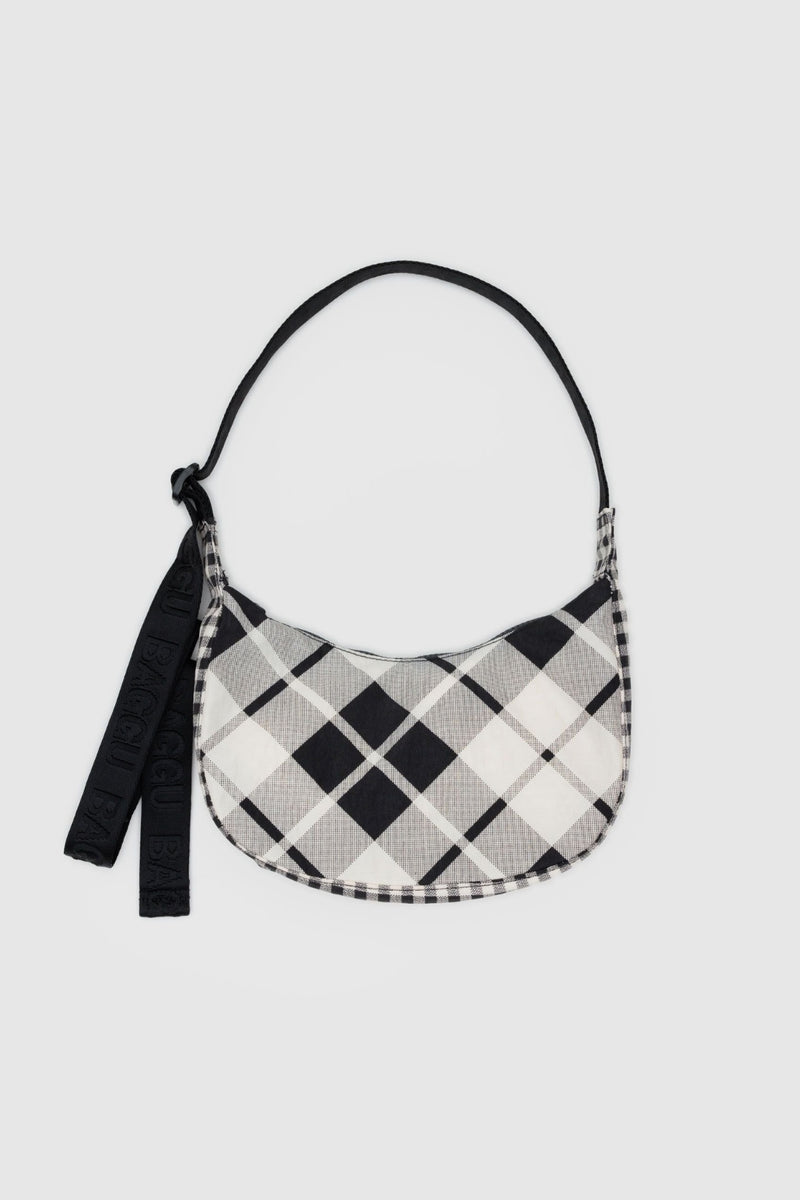 Baggu Small Nylon Crescent Bag - Mixed Plaid