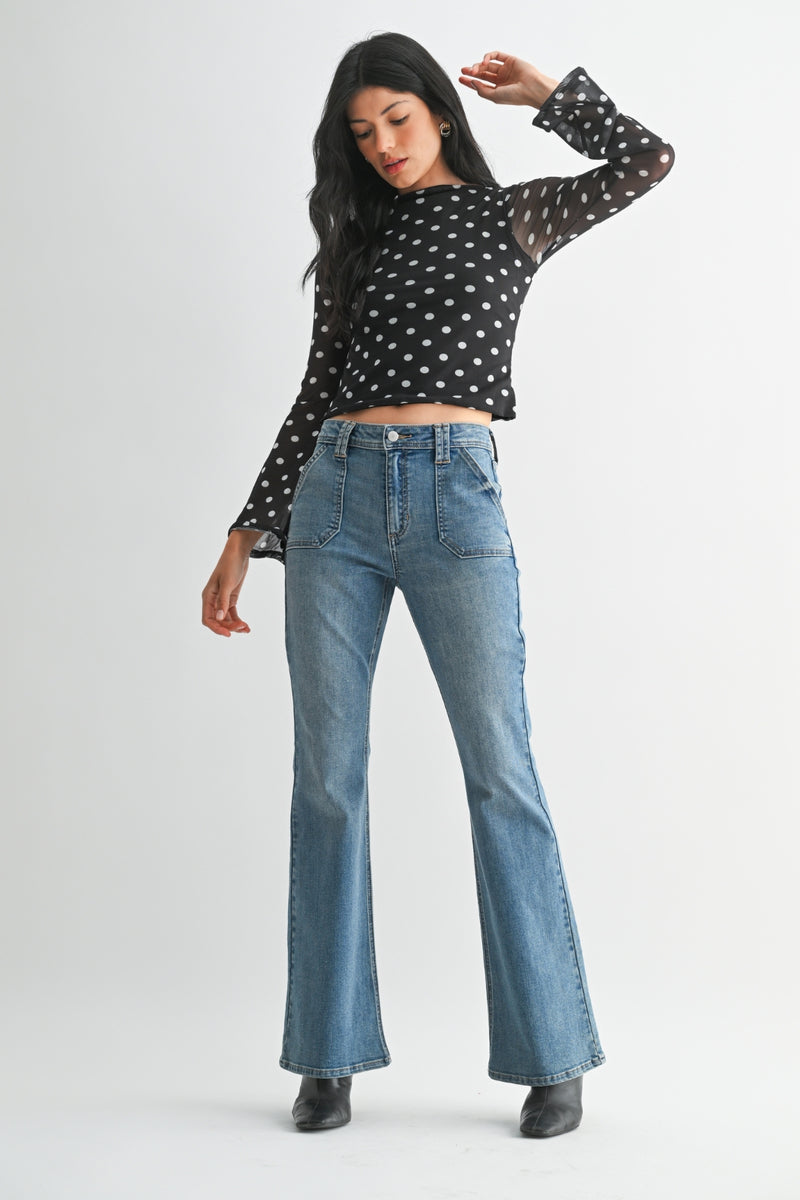 Just Black Denim Utility Slim Bootcut - Medium Denim