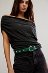Free People Rhodes Stud Belt - Emerald