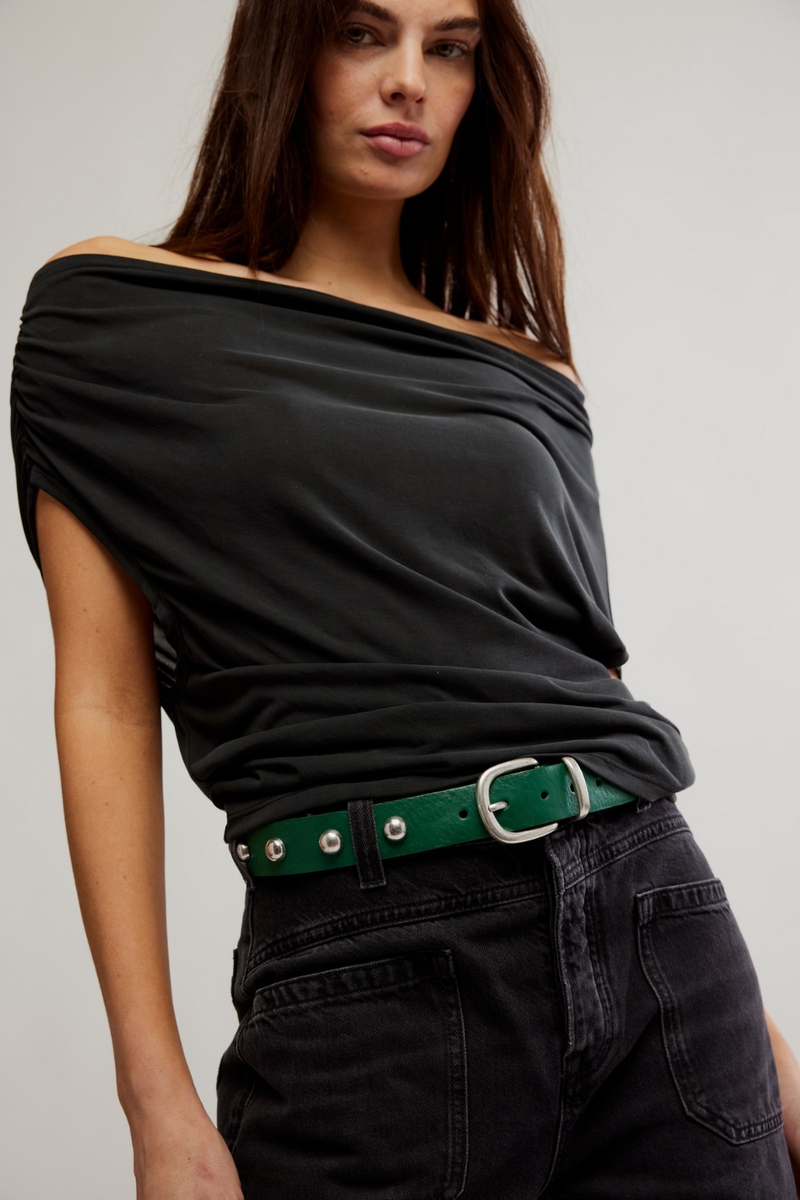 Free People Rhodes Stud Belt - Emerald