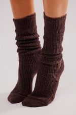 Free People Staple Slouch Socks - Roasted Espresso