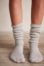 Free People Staple Slouch Socks - Marled Grey
