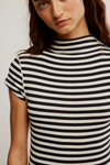 Free People Lola Tee - Black + White Stripe