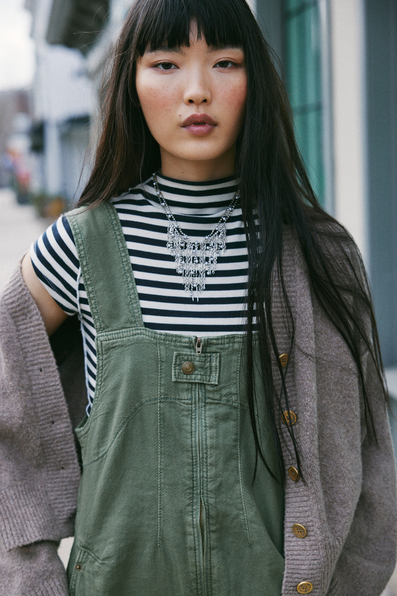 Free People Lola Tee - Black + White Stripe