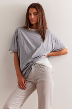 Free People Nina Tee V - Heather Grey