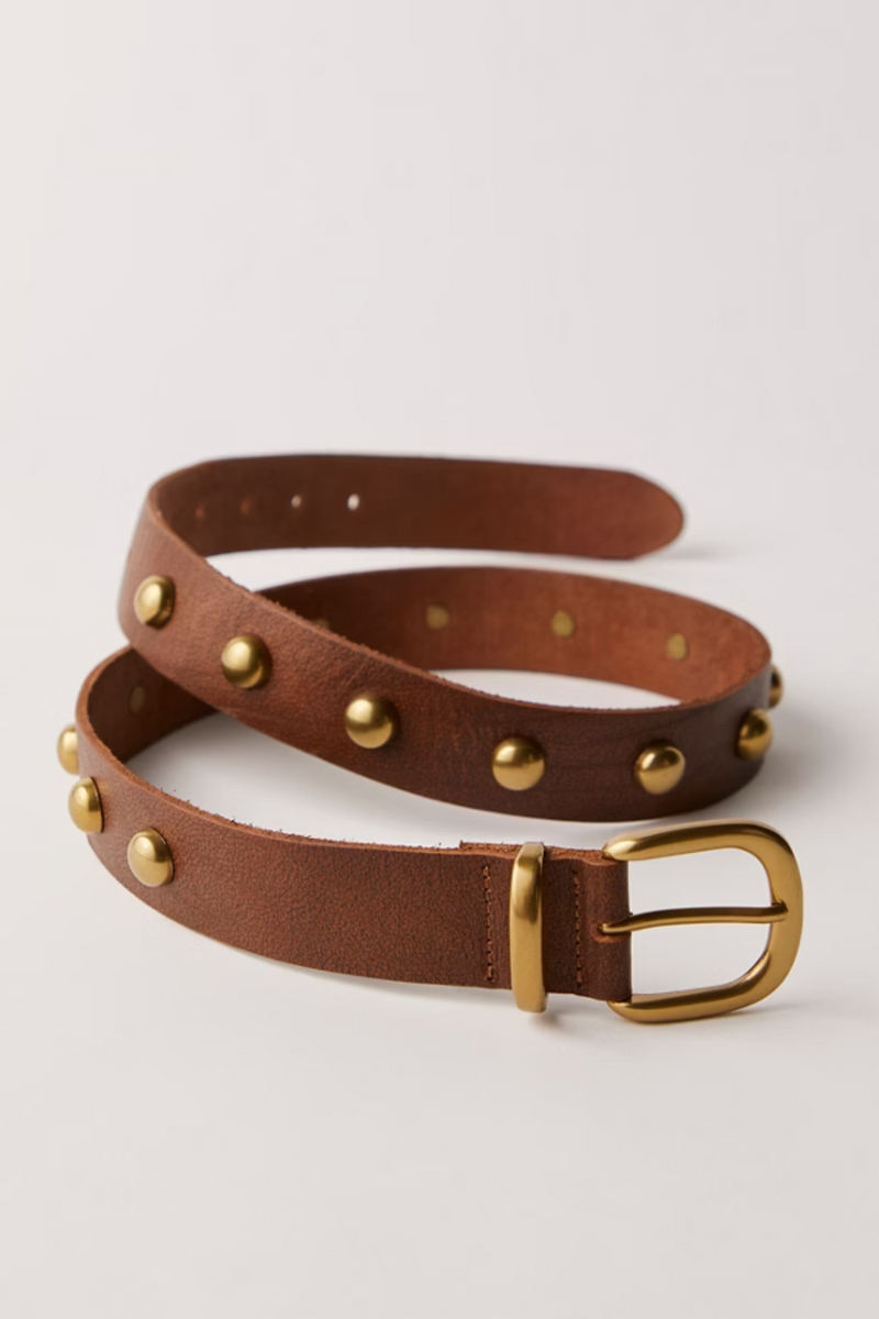Free People Rhodes Stud Belt - Cognac