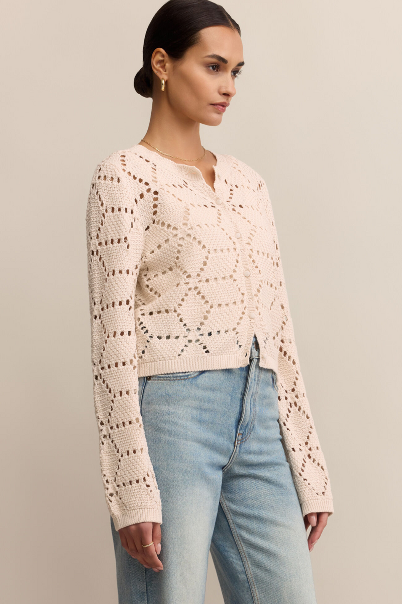 Z Supply Rosalyn Sweater Cardigan - Crystal