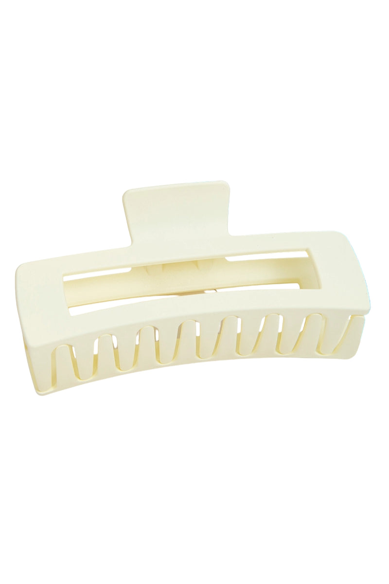 Matte Rectangle Large Hair Claw Clips - White