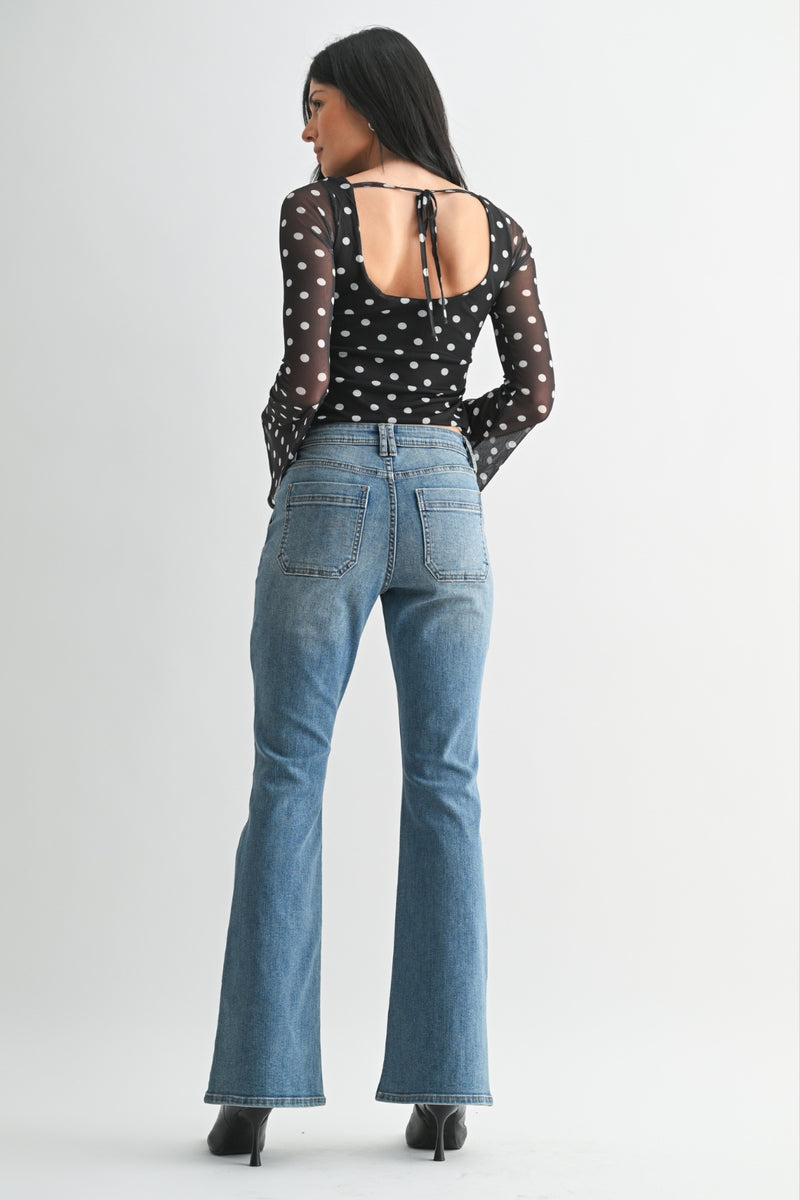 Just Black Denim Utility Slim Bootcut - Medium Denim