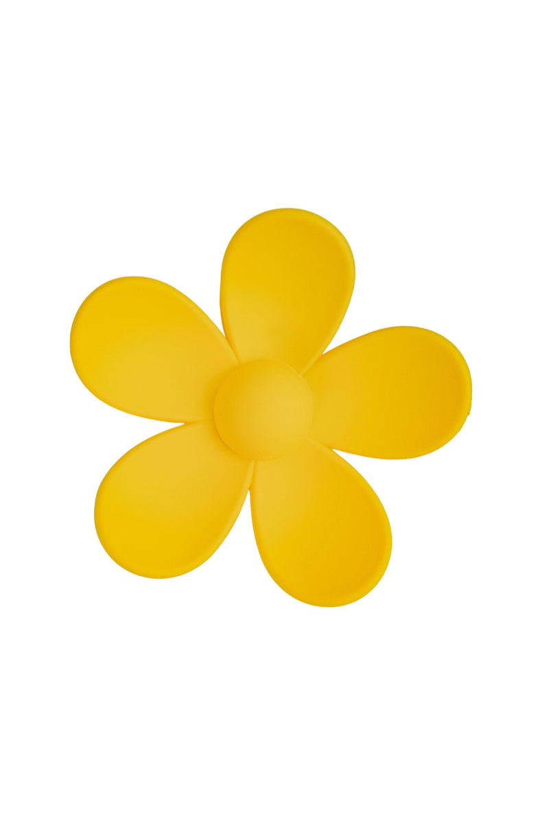 Cute Large Flower Hair Claw Clip - Lemon Yellow