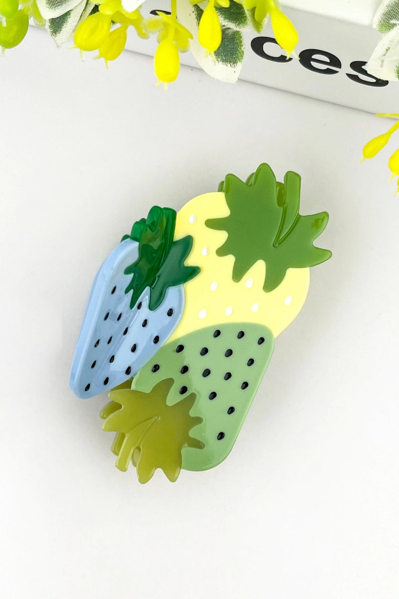 Colorful Vibrant Strawberry Claw Clip - Yellow
