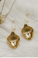 Ravenstone Acorn Earrings - Gold