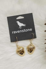 Ravenstone Acorn Earrings - Gold