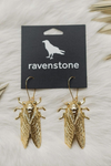 Ravenstone Cicada Earrings - Gold
