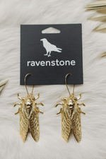 Ravenstone Cicada Earrings - Gold