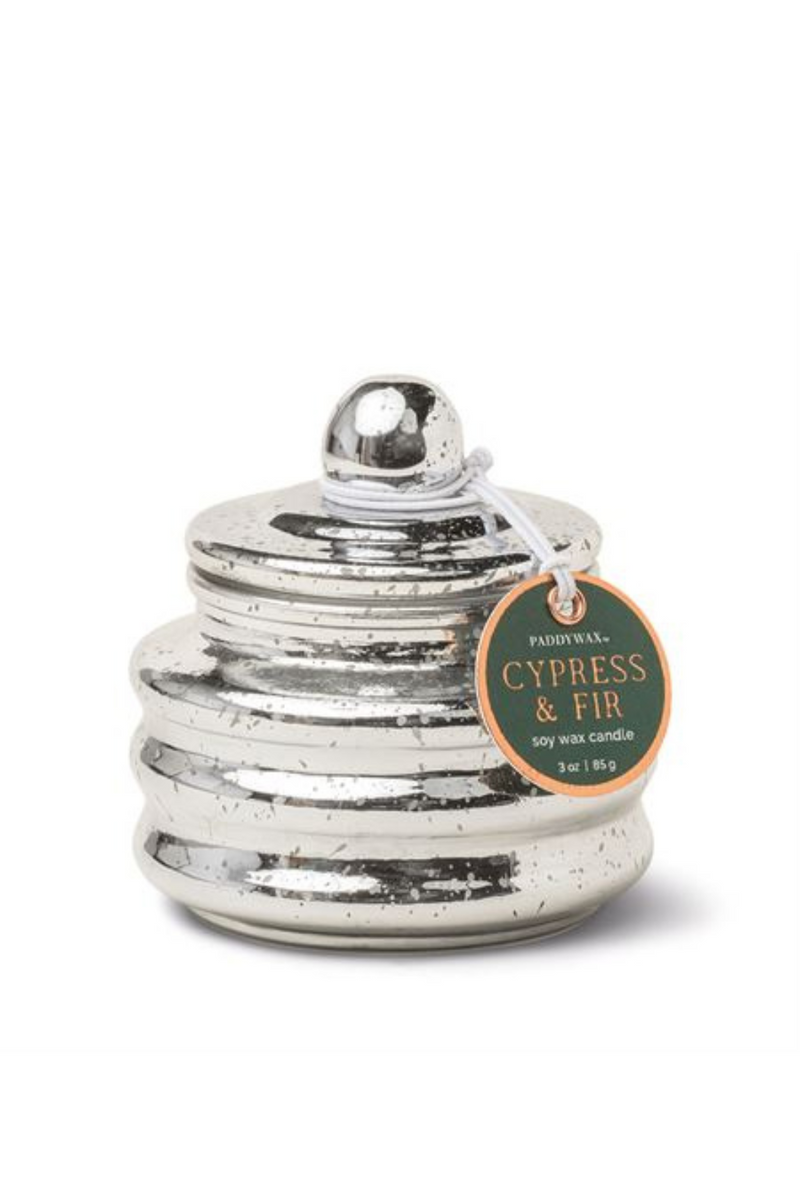 Paddywax Cypress & Fir 3oz Beam Glass Candle - Silver Mercury Glass